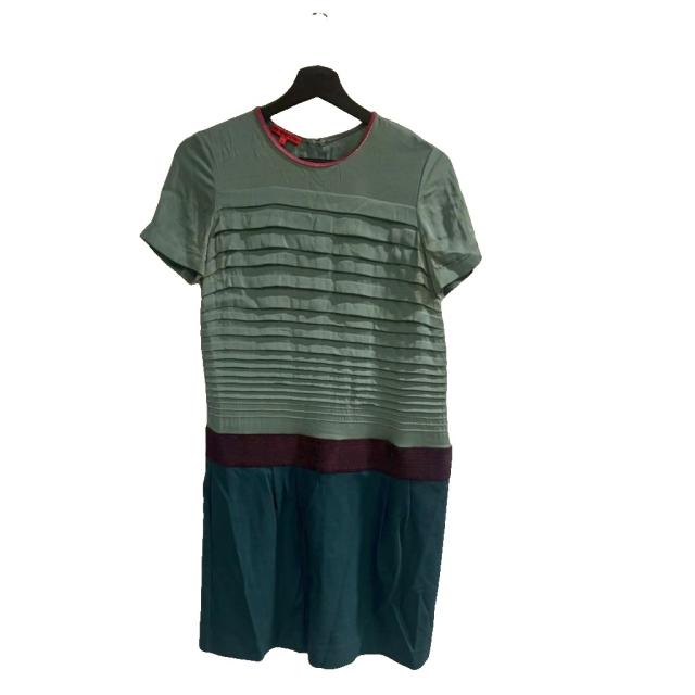 【中古】ヴィヴィアンタム VIVIENNE TAM ワンピース ひざ丈 半袖 2 緑 グリーン ■WGA レディース