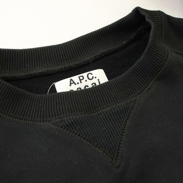 【中古】アーペーセー A.P.C. sacai サカイコラボ Tani Sweatshirt スウェット トレーナー ロゴ 長袖 XXS 黒