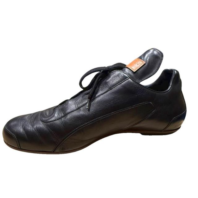 【中古】ルイヴィトン LOUIS VUITTON スニーカー ドラビングシューズ レザー 8 黒 ブラック ST1011 ■WGA メンズ
