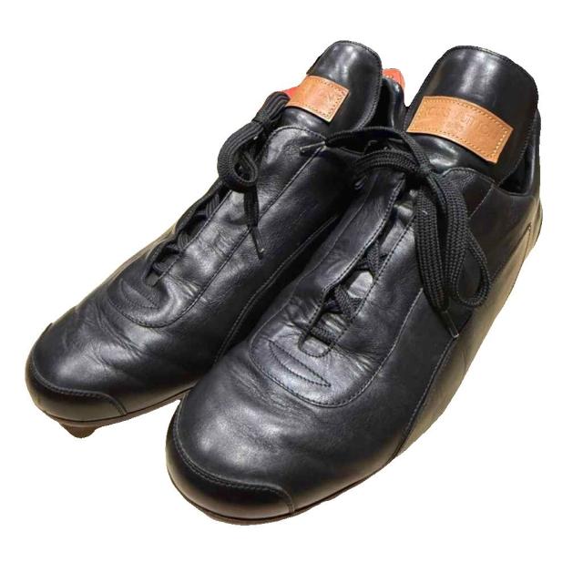 【中古】ルイヴィトン LOUIS VUITTON スニーカー ドラビングシューズ レザー 8 黒 ブラック ST1011 ■WGA メンズ