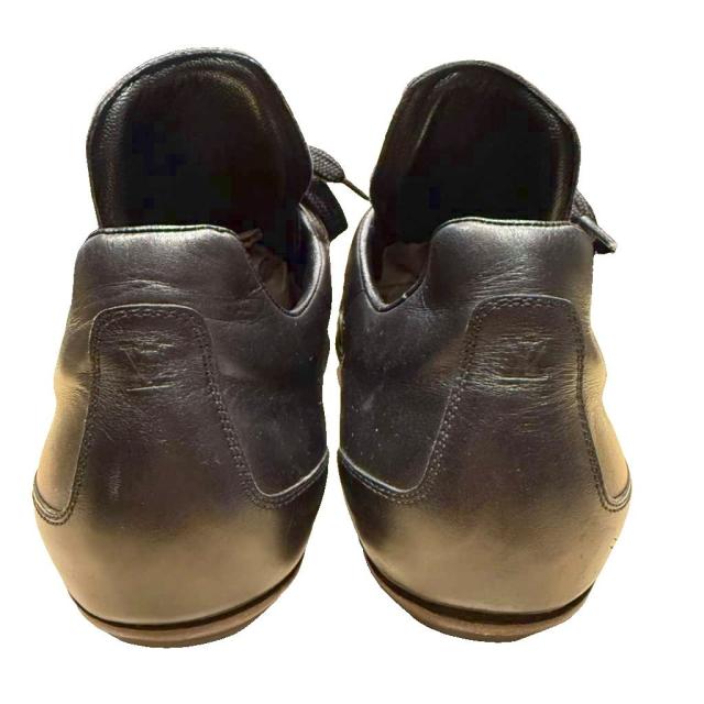 【中古】ルイヴィトン LOUIS VUITTON スニーカー ドラビングシューズ レザー 8 黒 ブラック ST1011 ■WGA メンズ