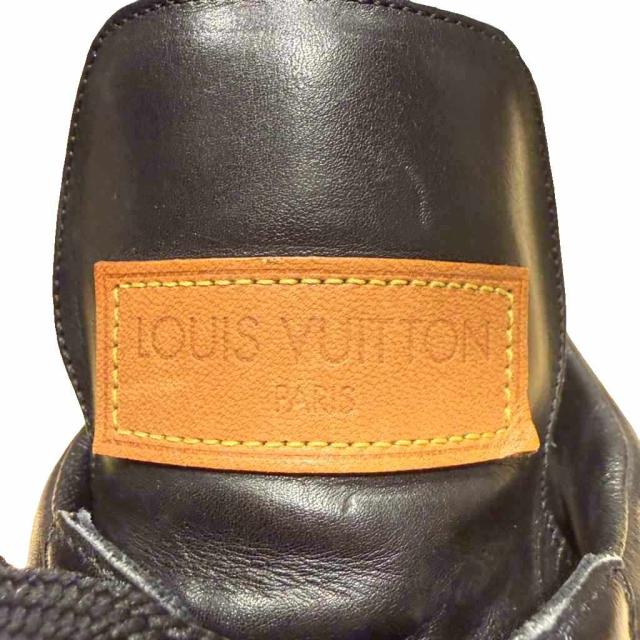 【中古】ルイヴィトン LOUIS VUITTON スニーカー ドラビングシューズ レザー 8 黒 ブラック ST1011 ■WGA メンズ