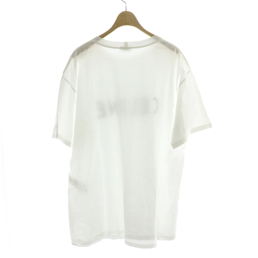 【中古】セリーヌ CELINE 近年モデル Tシャツ カットソー 半袖 オーバーサイズ ロゴ イタリア製 L 白 ホワイト 黒