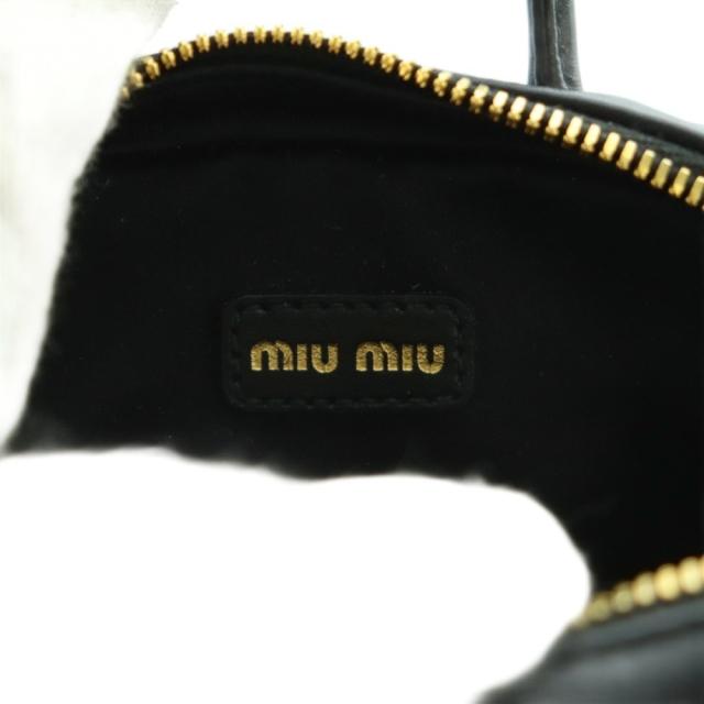 【中古】ミュウミュウ miumiu ボー マイクロバッグ ハンド ショルダー 2WAY レザー 黒 ブラック 5NR020 /AQ ■OS_6