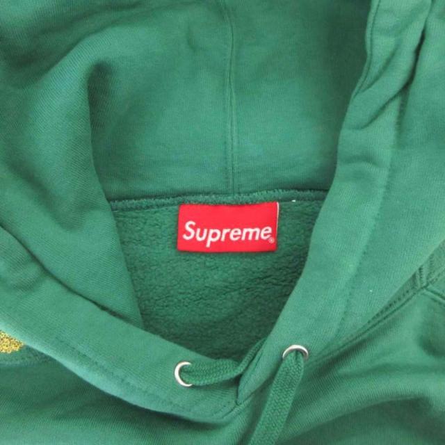 【中古】シュプリーム SUPREME プルオーバー パーカー フーディ ロゴプリント 長袖 S 緑 グリーン /FF ■GY18_6