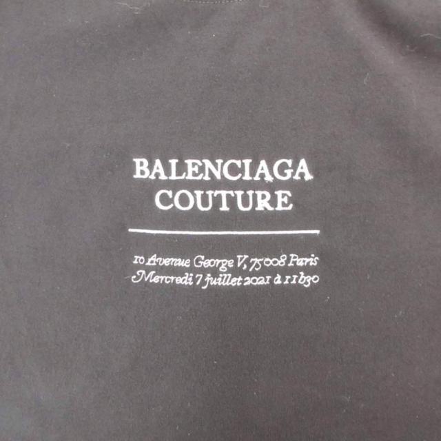 【中古】バレンシアガ BALENCIAGA COUTURE クチュール Tシャツ カットソー 半袖 ロゴ 刺繍 XXS 黒 ブラック /UO_4
