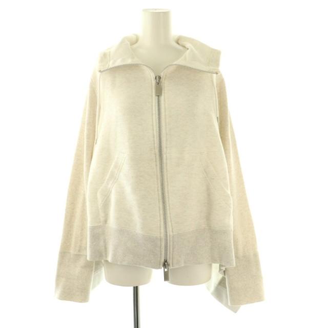 【中古】サカイ 20-04862 Sponge Sweat Hoodie フーディージャケット ジップパーカー スウェット 2 オフホワイト