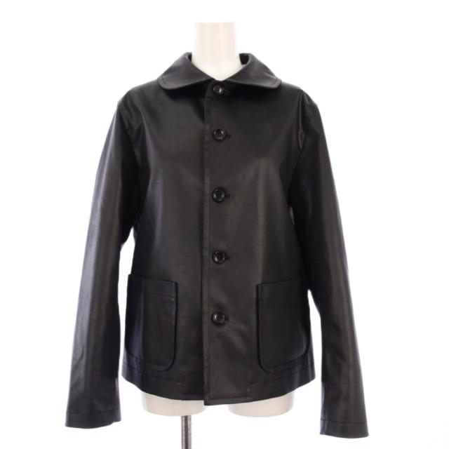 【中古】タオ コムデギャルソン 25AW ラウンドカラージャケット アウター フェイクレザー M 黒 TP-J004 /KH