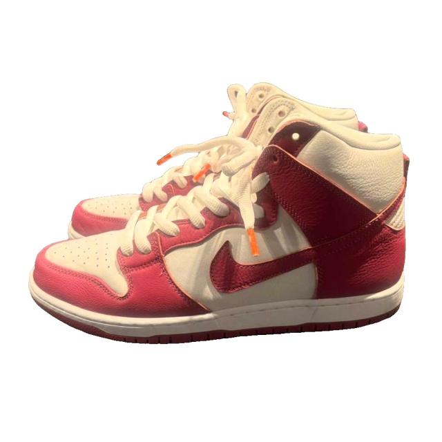 【中古】ナイキ NIKE SB Orange Label Dunk High Sweet Beet スニーカー 29?p 白 ホワイト 赤 レッド DQ4485-600_1