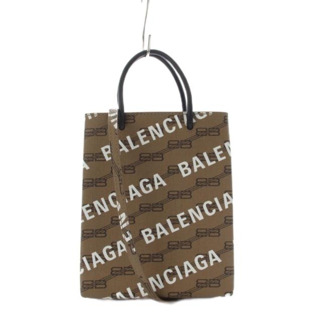 【中古】バレンシアガ BALENCIAGA ショッピングバッグ フォンホルダーバッグ ショルダーバッグ 2WAY 茶 693805 /KH