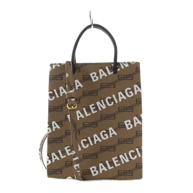 【中古】バレンシアガ BALENCIAGA ショッピングバッグ フォンホルダーバッグ ショルダーバッグ 2WAY 茶 693805 /KH_2