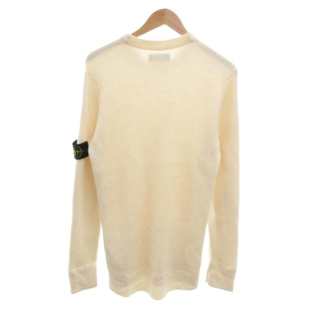 【中古】ストーンアイランド STONE ISLAND ニット セーター コンパスロゴ ワッペン 長袖 XL アイボリー 8115553C2_1