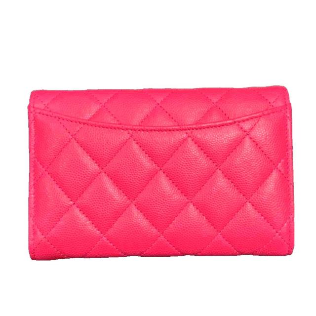 【中古】未使用品 シャネル CHANEL マトラッセ キャビアスキン フラップウォレット ミディアム 二つ折り財布 ☆AA★_1