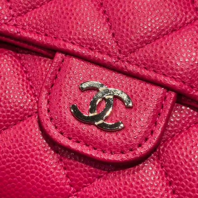 【中古】未使用品 シャネル CHANEL マトラッセ キャビアスキン フラップウォレット ミディアム 二つ折り財布 ☆AA★_4