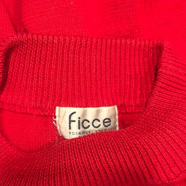 【中古】ヨシユキコニシ YOSHIYUKI KONISHI ficce ニット セーター ハイネック 長袖 赤 レッド ■GY99 メンズ