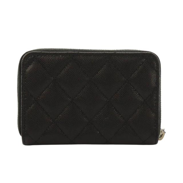【中古】シャネル CHANEL 24年 ココマーク スモールジップウォレット 財布 グレインドシャイニーカーフスキン