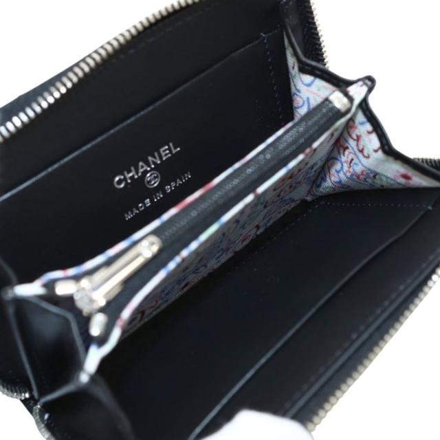 【中古】シャネル CHANEL 24年 ココマーク スモールジップウォレット 財布 グレインドシャイニーカーフスキン