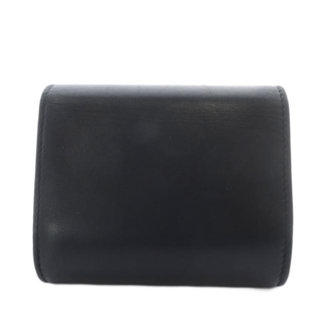 【中古】セリーヌ CELINE スモール フラップウォレット トリオンフ シャイニーカーフスキン 財布 三つ折り ブラック_1