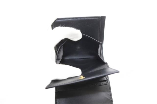 【中古】セリーヌ CELINE スモール フラップウォレット トリオンフ シャイニーカーフスキン 財布 三つ折り ブラック_5