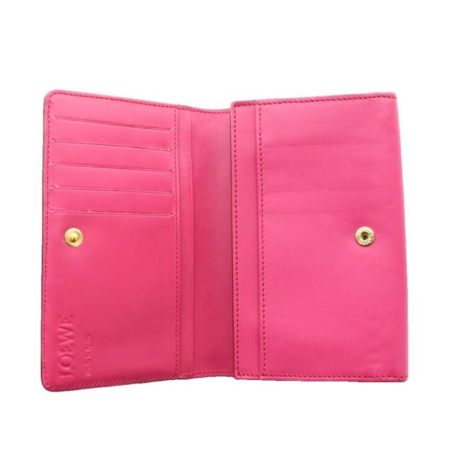 【中古】ロエベ LOEWE アナグラム 二つ折り財布 ピンク /SS ■OS ■OH レディース_4