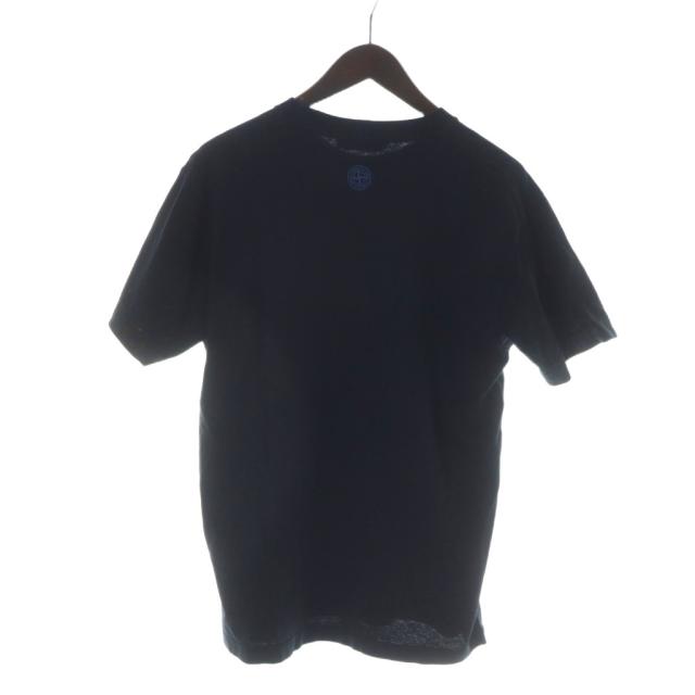 【中古】ストーンアイランド STONE ISLAND Tシャツ カットソー ロゴ プリント クルーネック半袖 M 黒 ブラック_1