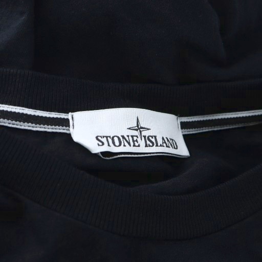 【中古】ストーンアイランド STONE ISLAND Tシャツ カットソー ロゴ プリント クルーネック半袖 M 黒 ブラック_3