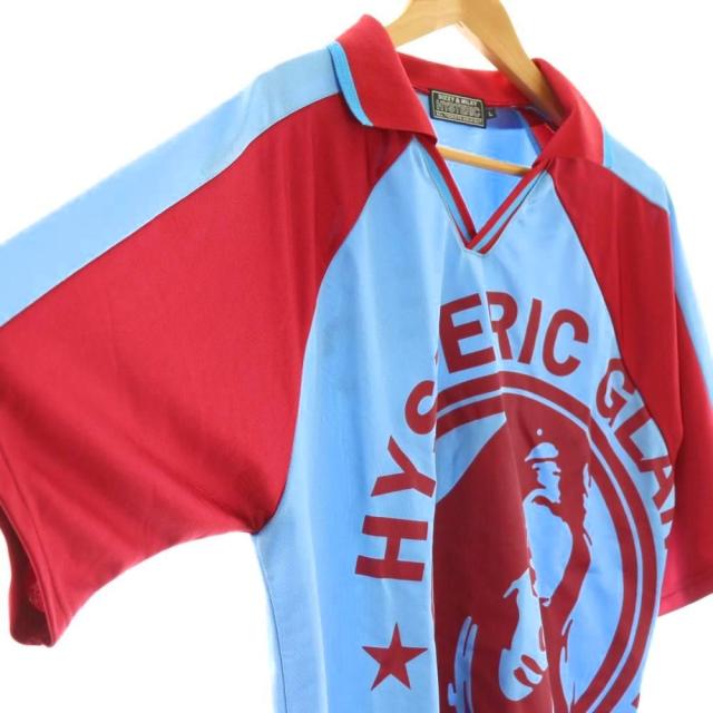 【中古】ヒステリックグラマー HYSTERIC GLAMOUR 25SS HYSTERIC 9 Shirt シャツ 半袖 L ライトブルー レッド /HK ■OS メンズ_2