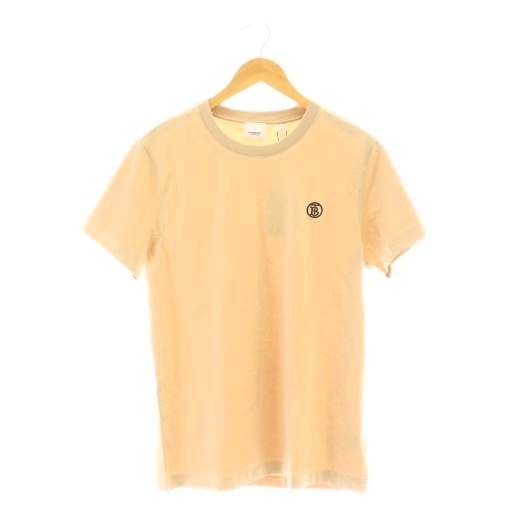 【中古】未使用品 バーバリー BURBERRY Monogram Motif Cotton T-shirt Tシャツ カットソー ロゴ刺繍 M ベージュ /CX ■OS メンズ