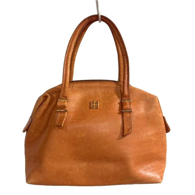 【中古】ジバンシィ GIVENCHY ハンドバッグ レザー ロゴ 茶 ブラウン ■GY99 レディース