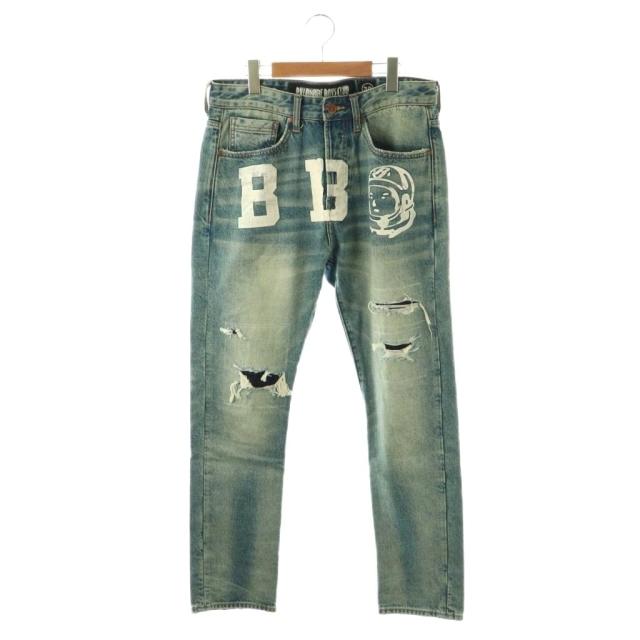【中古】ビリオネアボーイズクラブ B.B.C GALATIC JEAN デニムパンツ ジーンズ スリム ボタンフライ ダメージ加工