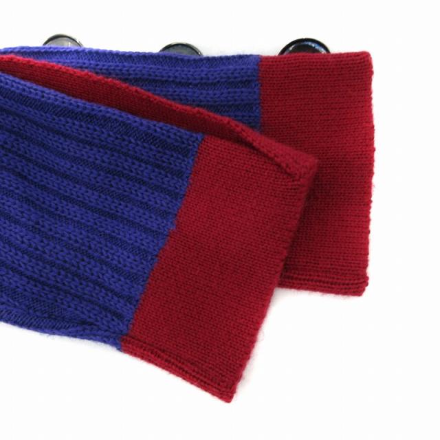 【中古】ジバンシィ GIVENCHY ヴィンテージ ロングカーディガン ニット リブ編み バイカラー 紫 パープル 赤 レッドの通販は