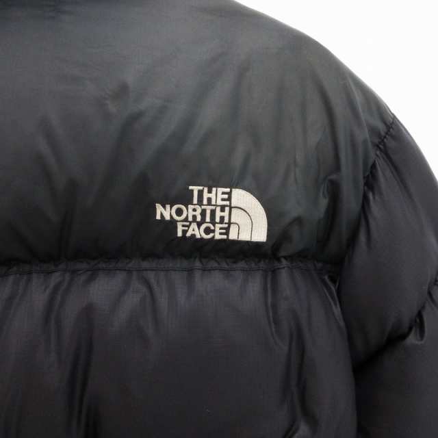 【中古】ザノースフェイス THE NORTH FACE 90s ヌプシ ダウンジャケット ロゴ刺繍 M 黒 ブラック /JS 0815 メンズ