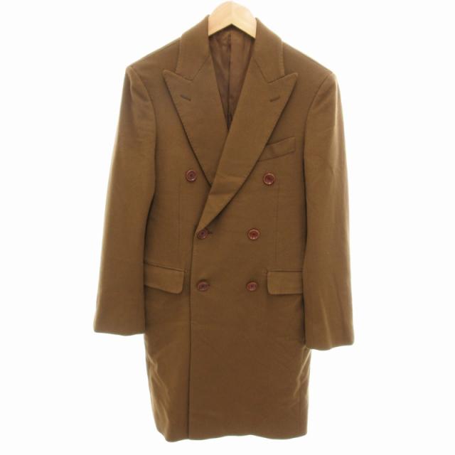 【中古】トゥモローランド Super180's ウールメルトン ダブルブレストチェスターフィールドコート 44 茶の通販は 21,800円
