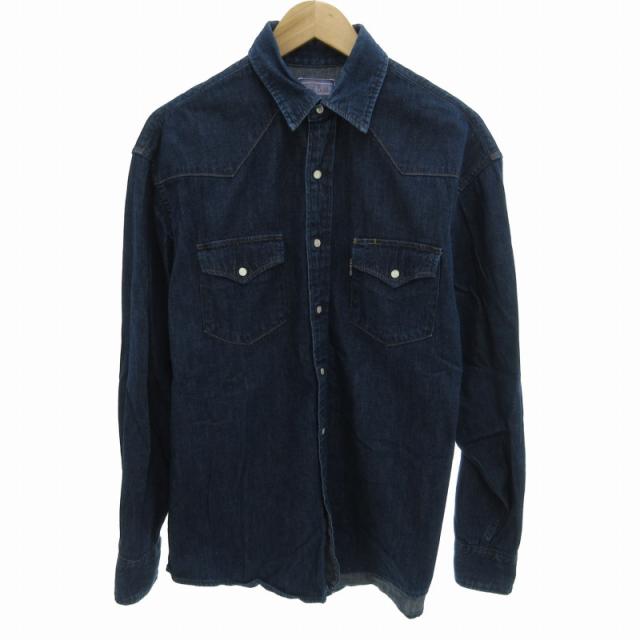【中古】ブルーブルー BLUE BLUE ライトデニム ウエスタンシャツ シェルボタン 長袖 5 L インディゴブルー /HO◆の通販は 6,889円