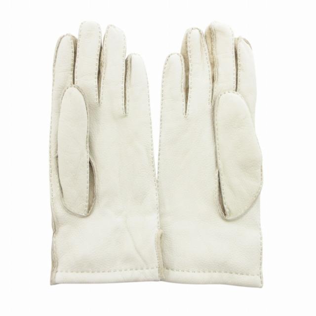 【中古】アタッチメント ATTACHMENT 手袋 グローブ レザー 1 白 ホワイト系 /HO△ 0324 レディース