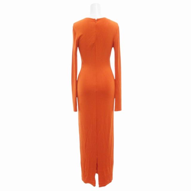 【中古】マルニ MARNI 23SS マキシドレス タイトワンピース 長袖 ロング フロントスリット ストレッチ 40 オレンジ 中古】マルニ MARNI 23SS マキシドレス タイトワンピース 長袖 ロング