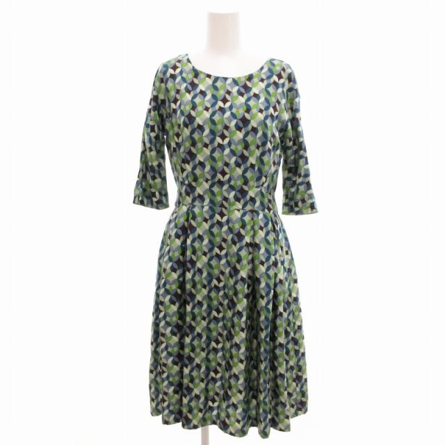 【中古】マーガレットハウエル MHL. シルクワンピース 五分袖 マキシ ロング 総柄 I S マルチカラー /TZ 0921 ■SM3の通販は 5,712円