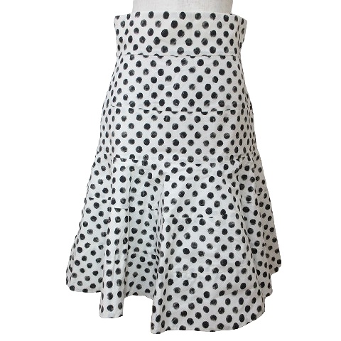 【中古】ドルチェ&ガッバーナ ドルガバ サーキュラースカート フレア ひざ丈 ドット水玉 ホワイト ブラック 38 の通販は