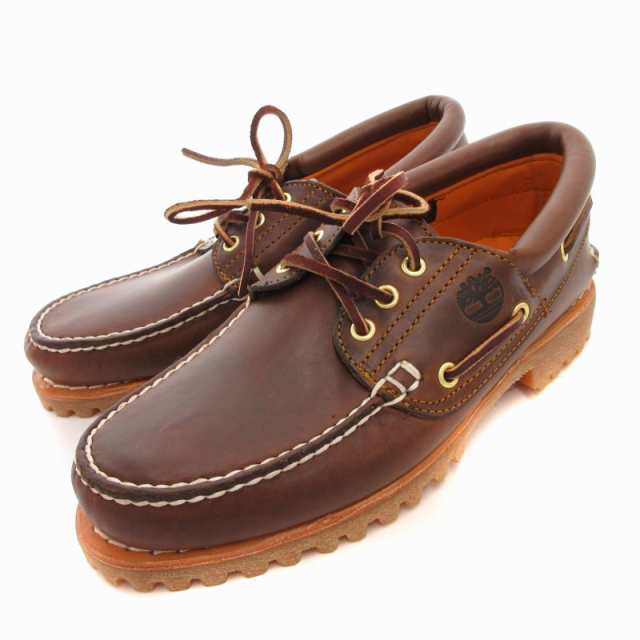 【中古】ティンバーランド Timberland Authentics 3 Eye Classic デッキシューズ レザー 25.5cm ブラウン 30003-214