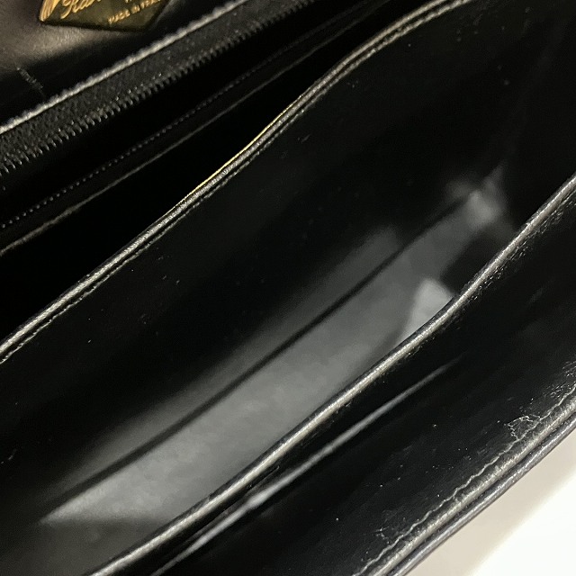 【中古】カールラガーフェルド KARL LAGERFELD ハンドバッグ 2WAY ショルダーバッグ レザー 皮革 黒 ブラックの通販は