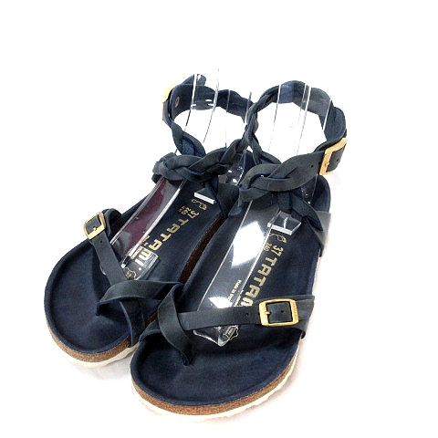 【中古】ビルケンシュトック BIRKENSTOCK タタミ TATAMI サンダル ストラップ 24.0 紺 ネイビー /RT レディースの通販は