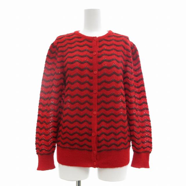 【中古】クリスチャンディオール Christian Dior 美品 ヴィンテージ ニットカーディガン ジグザグ柄 総柄 ラメ Mの通販は