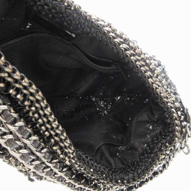 【中古】アンテプリマ ANTEPRIMA 美品 ワイヤーバッグ スカル ビジュー チェーンショルダー 黒 ブラック /JSの通販は