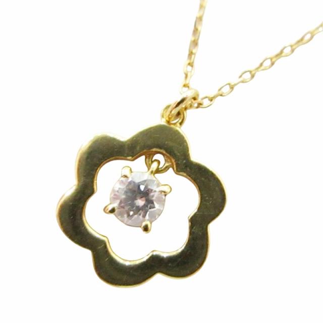 トレセンテ TRECENTI ネックレス フラワーモチーフ 花 K18 ゴールド ダイヤモンド 0.07ct 総重量1.3g