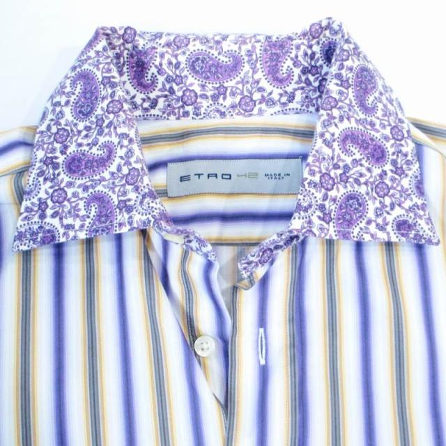 極美品✨ETRO エトロ 長袖シャツ ペイズリー ストライプ イタリア XL相当 極美品✨ETRO エトロ 長袖シャツ ペイズリー ストライプ イタリア XL相当