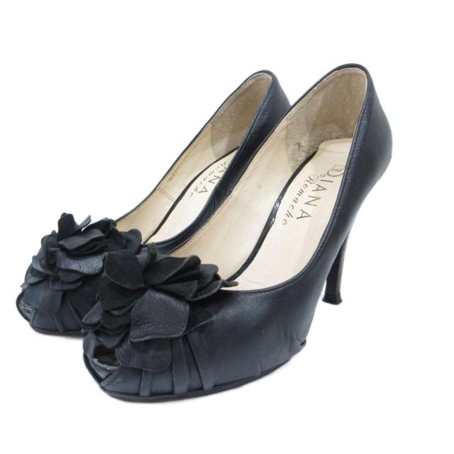 中古】ダイアナ DIANA パンプス コサージュ ハイヒール レザー