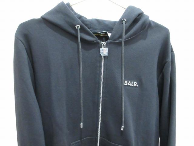 【中古】未使用品 ボーラー BALR パーカー ジップアップ 長袖 ブラック ロゴ L メンズ_1