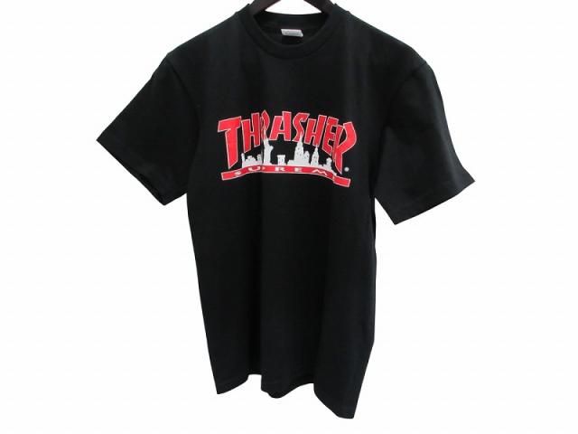 【中古】シュプリーム SUPREME Tシャツ 半袖 Thrasher ブラック S メンズ