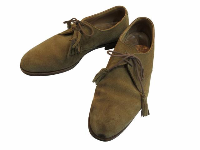 【中古】クロケット&ジョーンズ CROCKETT&JONES メンズシューズ スウェード ベージュ サイズ8 メンズ