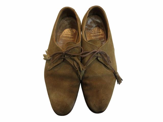 【中古】クロケット&ジョーンズ CROCKETT&JONES メンズシューズ スウェード ベージュ サイズ8 メンズ_1